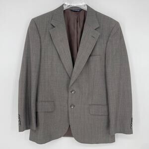 Burberry Vintage Grey Brown Subtle Stripe Blazer Sport Coat Size 42S 0070
